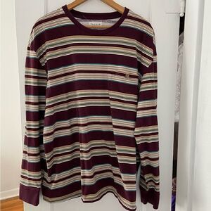PacSun Striped Crewneck Long Sleeve Shirt Vintage Y2K Preppy‎ Size XL